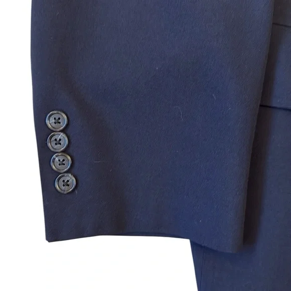 Hart Shaffner Marx 46R Navy Blue Wool Blazer Jacket Coat Two Button USA Viracle - Picture 4 of 13